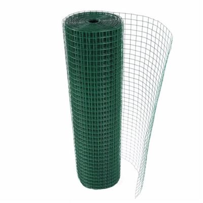 BWG8-BWG26 Rolos de malha de fios soldados de PVC revestidos em pó verde 25mmx25mm