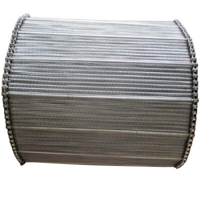 SS201 SS304 Cinturão de cadeia transportadora de aço inoxidável resistente a altas temperaturas