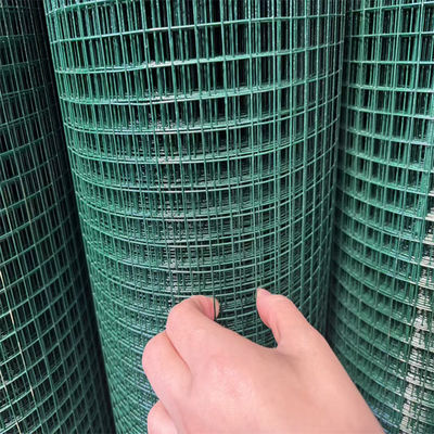 1/2 polegada verde PVC revestido de malha de arame soldado rolos de tecido de hardware