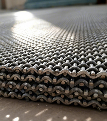 Malha de arame frisado resistente a altas temperaturas com abertura personalizada e várias opções de materiais para uso industrial