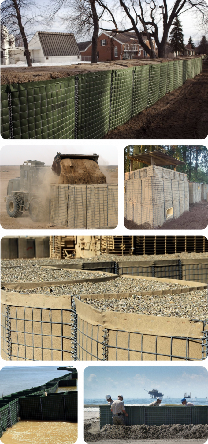 Carga pesada Mil1 Mil7 Hesco Bastion Barrier Sacos de areia Furo hexagonal 5