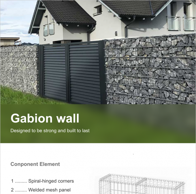 Galfan 200x100x50 Gabion Metal Planter Box Gabion Rock Box Anti Corros&atilde;o 2