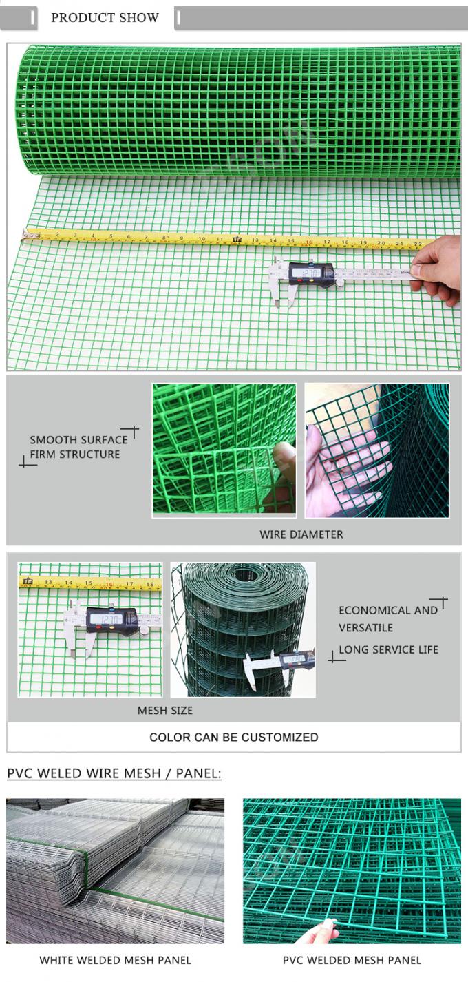 0.5mm-14mm pl&aacute;stico PVC Welded Wire Mesh Rolls dur&aacute;vel Pet Cage Wire Mesh 1