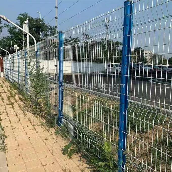 Vinil revestido 3d veda&ccedil;&atilde;o curva dobragem malha de arame soldado cerca 1,5 * 3m 6